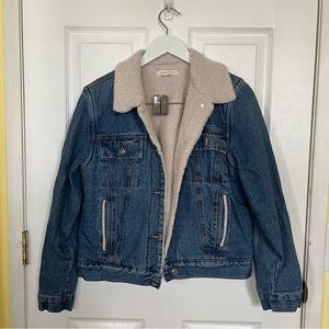 Faux Sherpa Lined Denim Jacket